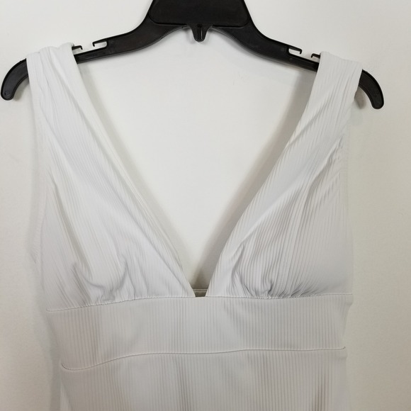 Andie Mykonos Ribbed One-Piece Swimsuit Women S L White Bikini Summer Beach Boho - Picture 3 of 9